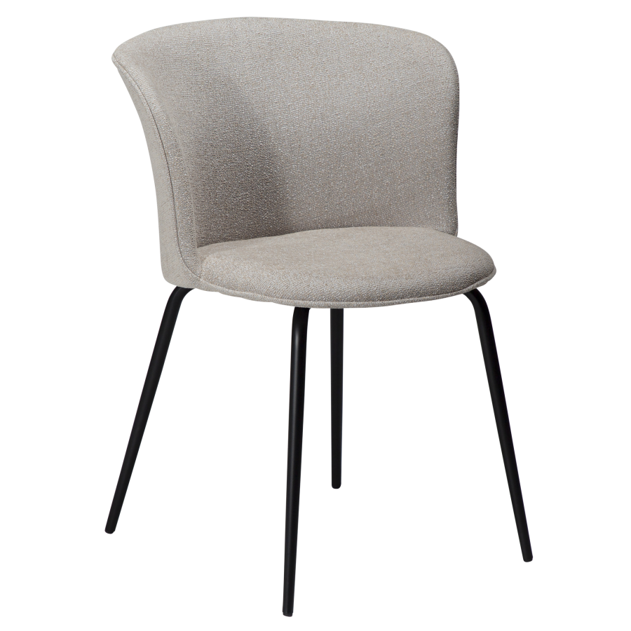 DAN-FORM EDEN spisebordsstol - Cashmere boucl stof og sort metal