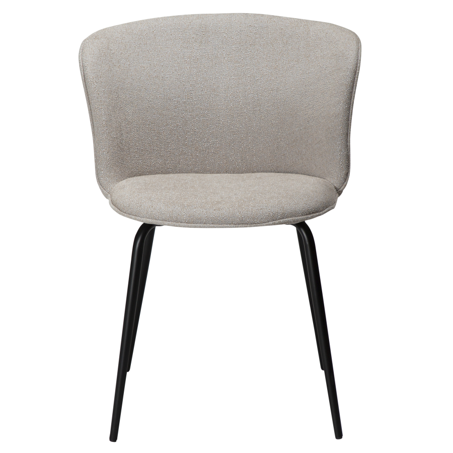 DAN-FORM EDEN spisebordsstol - Cashmere boucl stof og sort metal