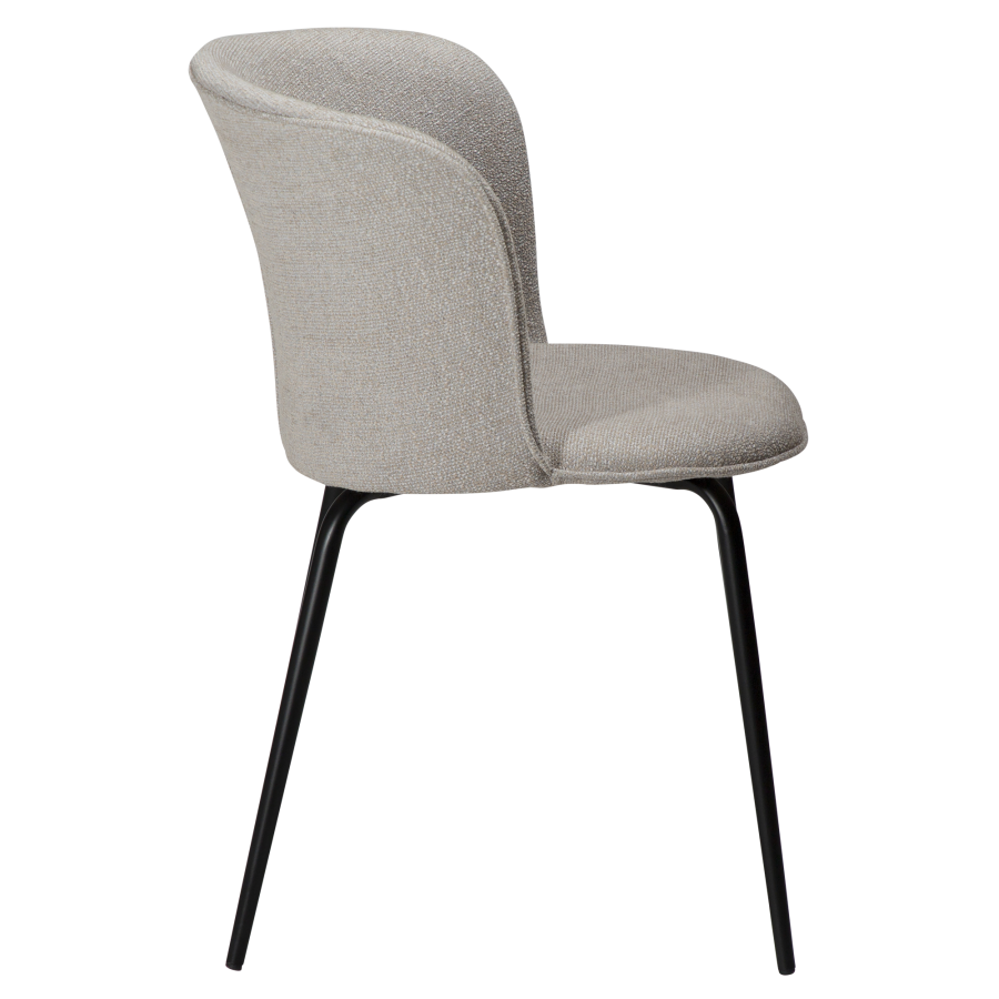 DAN-FORM EDEN spisebordsstol - Cashmere boucl stof og sort metal