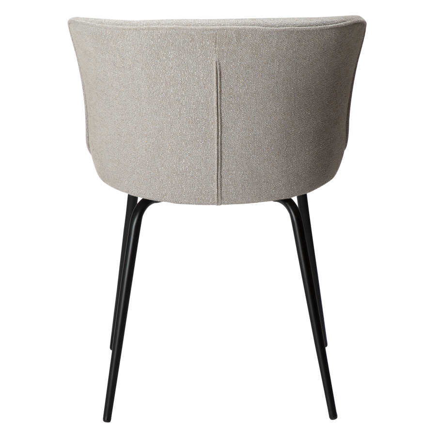 DAN-FORM EDEN spisebordsstol - Cashmere boucl stof og sort metal