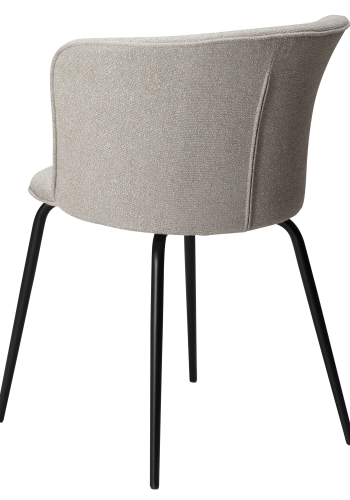DAN-FORM EDEN spisebordsstol - Cashmere boucl stof og sort metal