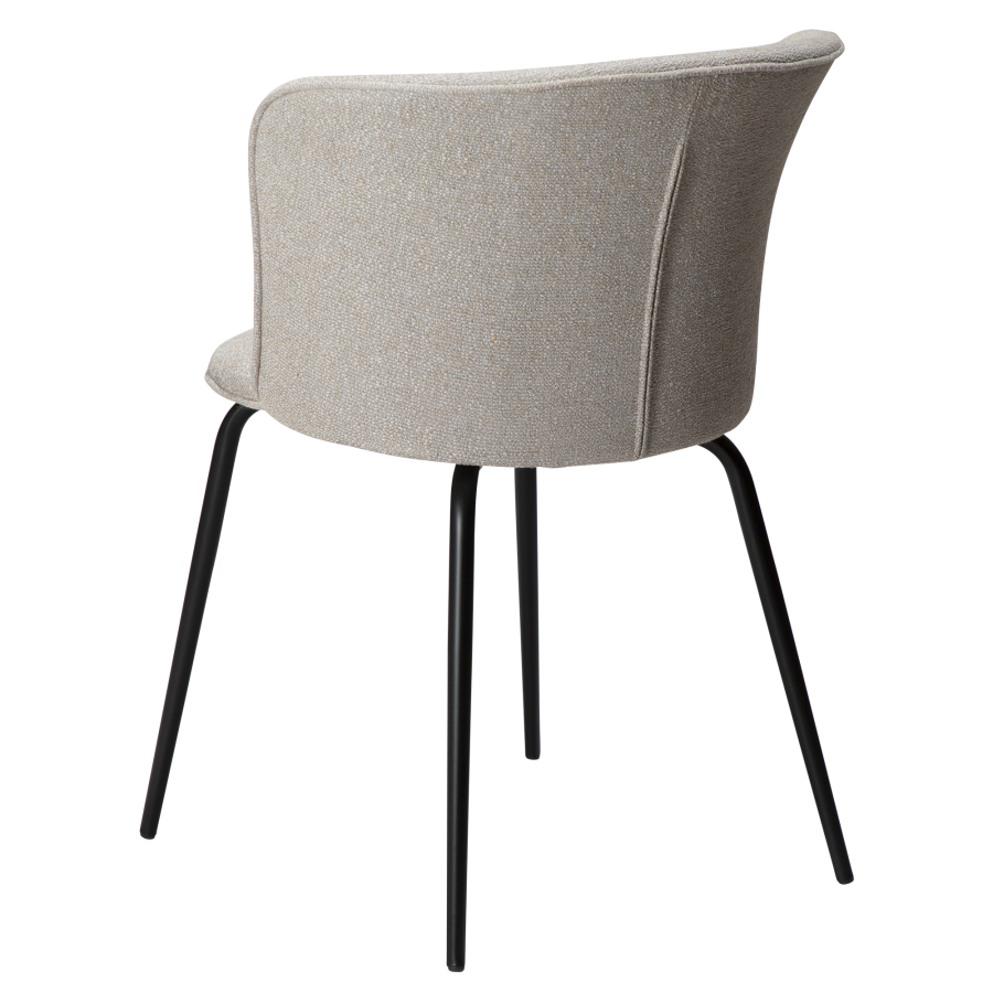 DAN-FORM EDEN spisebordsstol - Cashmere boucl stof og sort metal