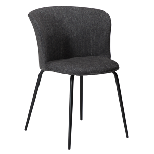 DAN-FORM EDEN spisebordsstol - Raven sort boucl stof og sort metal