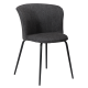 DAN-FORM EDEN spisebordsstol - Raven sort boucl stof og sort metal