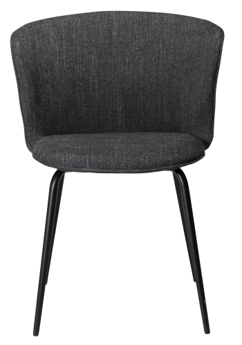 DAN-FORM EDEN spisebordsstol - Raven sort boucl stof og sort metal