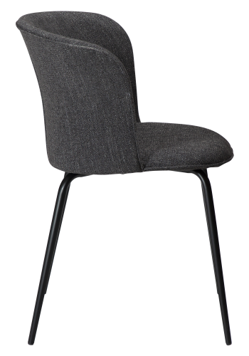 DAN-FORM EDEN spisebordsstol - Raven sort boucl stof og sort metal