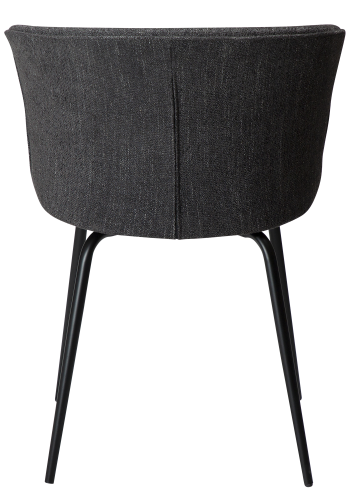 DAN-FORM EDEN spisebordsstol - Raven sort boucl stof og sort metal