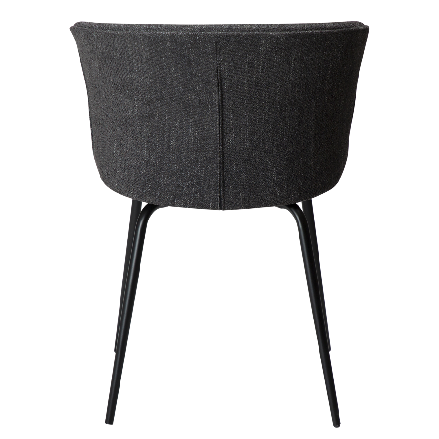 DAN-FORM EDEN spisebordsstol - Raven sort boucl stof og sort metal