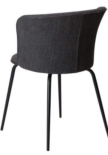 DAN-FORM EDEN spisebordsstol - Raven sort boucl stof og sort metal