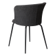 DAN-FORM EDEN spisebordsstol - Raven sort boucl stof og sort metal