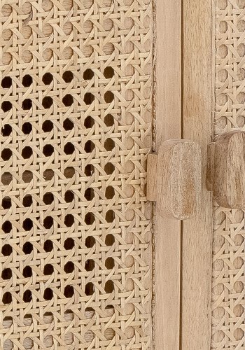 CREATIVE COLLECTION Bandol-Schrank mit 2 Türen und Regal - natürliches Zuckerrohr und Mangoholz