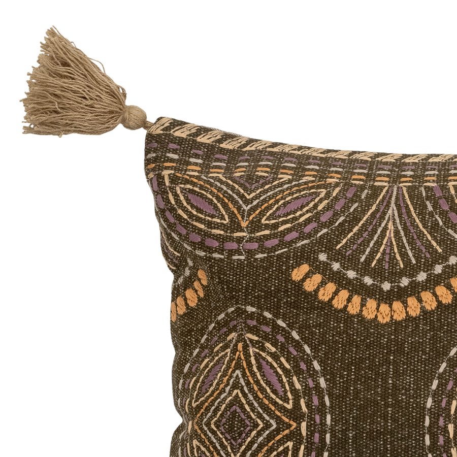 BLOOMINGVILLE Nesma pute, brun, bomull B: 35cm, L: 60 cm