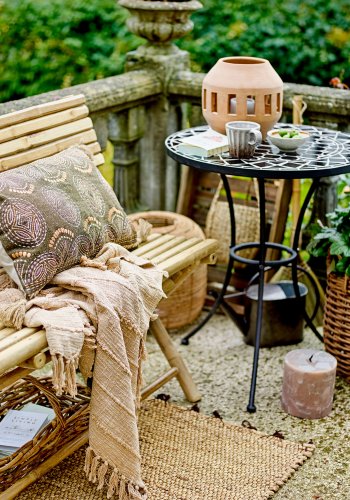 BLOOMINGVILLE Nesma pute, brun, bomull B: 35cm, L: 60 cm