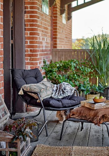 BLOOMINGVILLE Nesma pute, brun, bomull B: 35cm, L: 60 cm