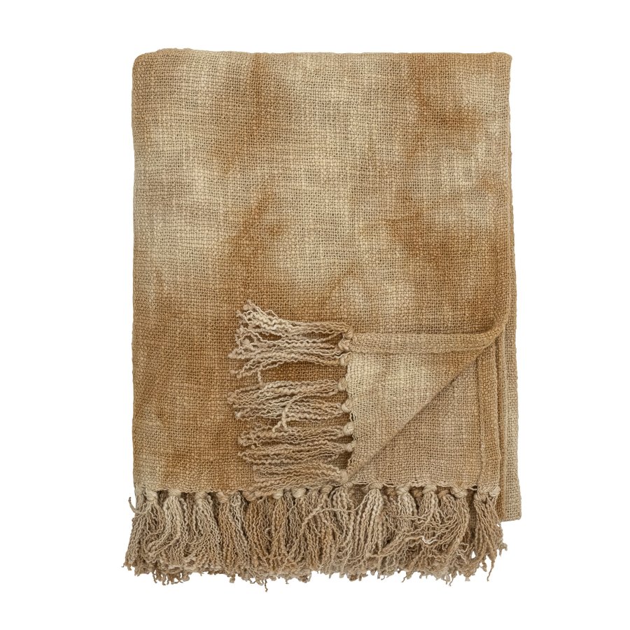 BLOOMINGVILLE Thelma Plaid, Gul, Bomull B: 125 cm, L: 150 cm