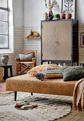 BLOOMINGVILLE Turin Kissen, Grün, Baumwolle B: 45cm, L: 45cm