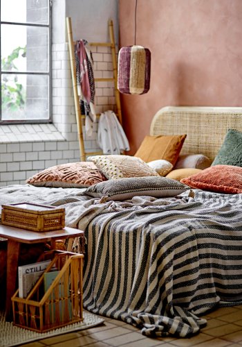 BLOOMINGVILLE Turin Kissen, Grün, Baumwolle B: 45cm, L: 45cm