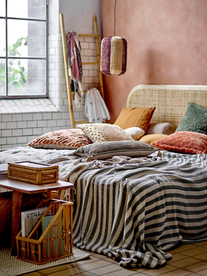 BLOOMINGVILLE Turin Kissen, Grün, Baumwolle B: 45cm, L: 45cm