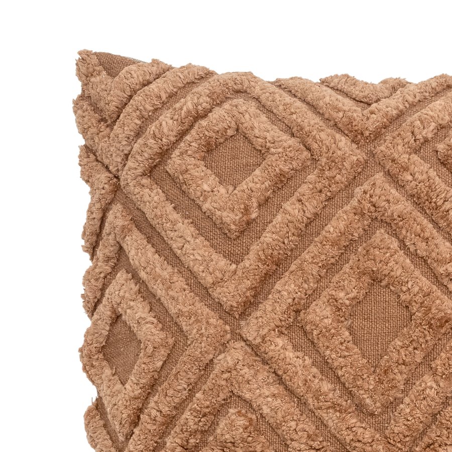 BLOOMINGVILLE Aprilia Kissen, Braun, Baumwolle B: 60cm, L: 60cm