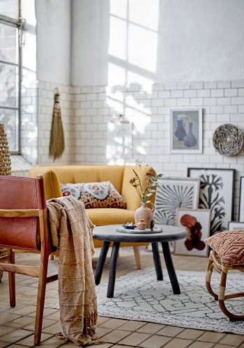 BLOOMINGVILLE Aprilia Kissen, Braun, Baumwolle B: 60cm, L: 60cm