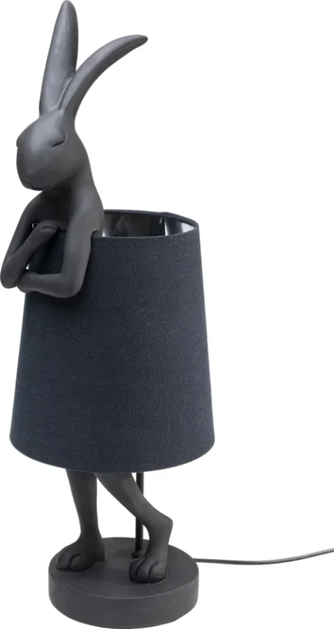 KARE DESIGN Animal Rabbit bordlampe - sort hr og polyresin/stl