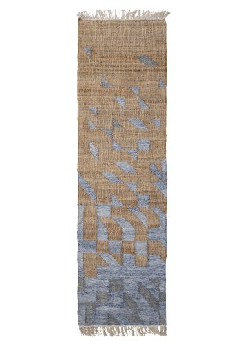 BLOOMINGVILLE Vikka Teppich, Blau, Jute B: 75 cm, L: 245cm