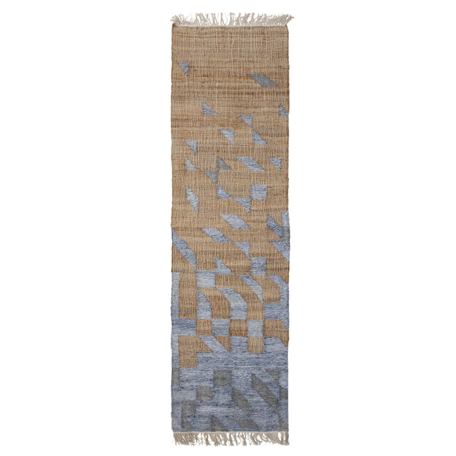 BLOOMINGVILLE Vikka Teppich, Blau, Jute B: 75 cm, L: 245cm