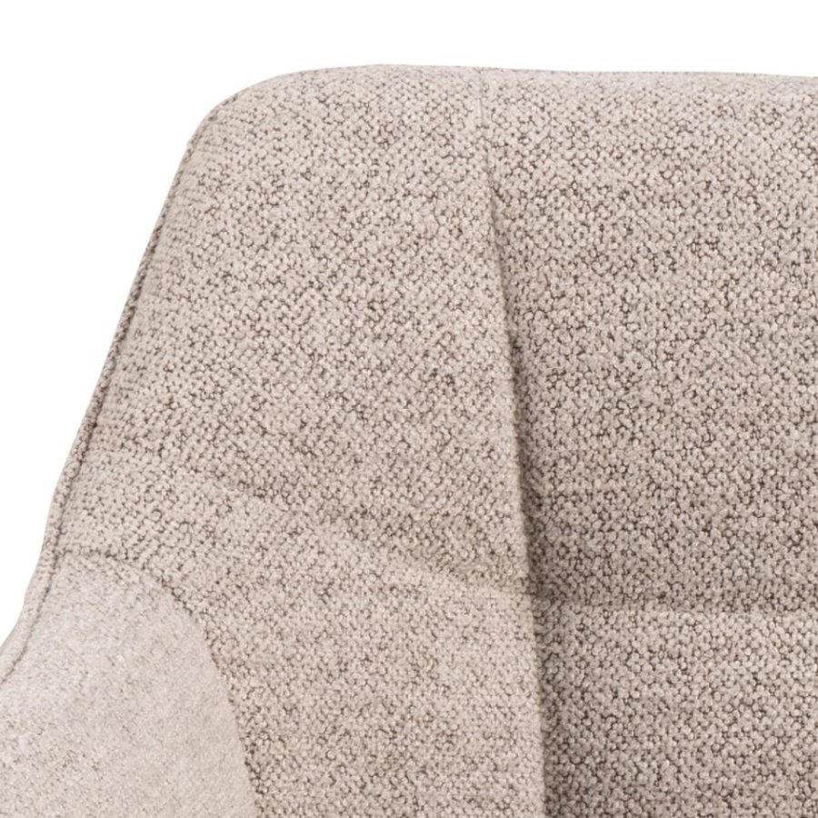 ACT NORDIC Brenda spisebordsstol, m. armln - beige stof og sort metal