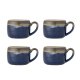 BLOOMINGVILLE Sheen Tasse, Blau, Steingut (D10,5xH8 cm, 4er-Set)