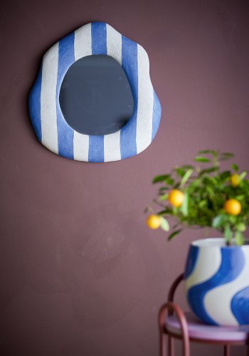 BLOOMINGVILLE Travis Wandspiegel, Blau, Polyresin (L39,5xH38,5xB3,5 cm)