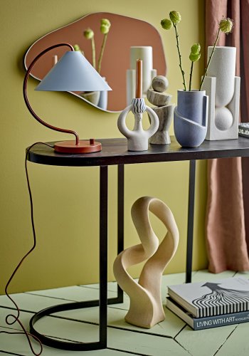 BLOOMINGVILLE Carter konsollbord, ovalt - svart furu og svart metall (110x38,5)