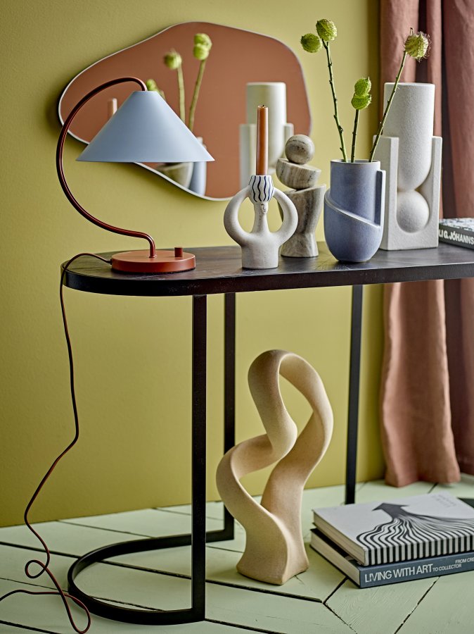 BLOOMINGVILLE Carter konsollbord, ovalt - svart furu og svart metall (110x38,5)