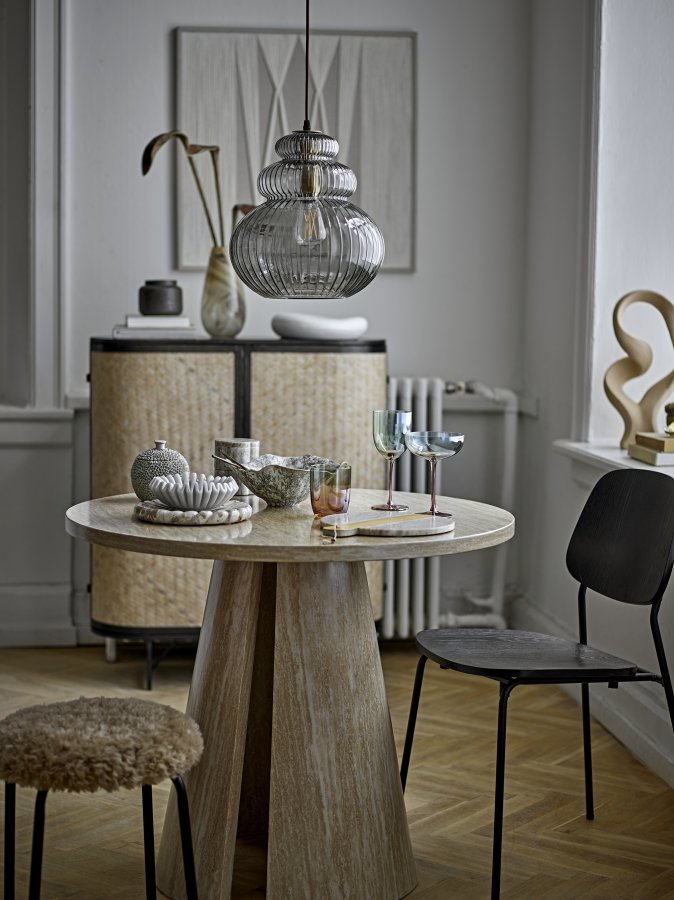 BLOOMINGVILLE Sybia Pendelleuchte, Grau, Glas (T31,5xH33 cm)