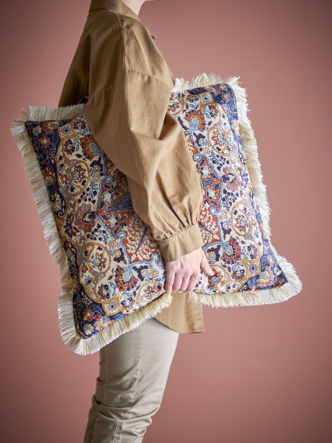 CREATIVE COLLECTION Asu Kissen, Braun, Viskose (L50xB50 cm)