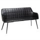 DAN-FORM Embrace Sofabank – Vintage-Schwarzes Kunstleder und Schwarzer Stahl