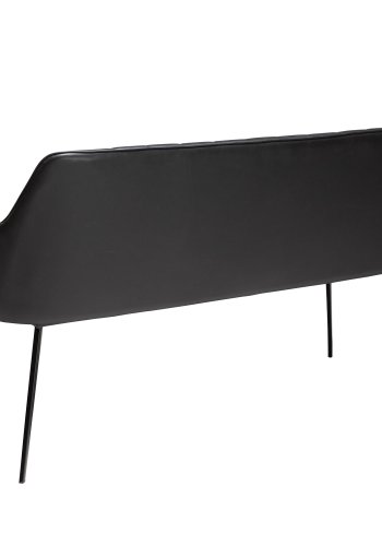 DAN-FORM Embrace Sofabank – Vintage-Schwarzes Kunstleder und Schwarzer Stahl