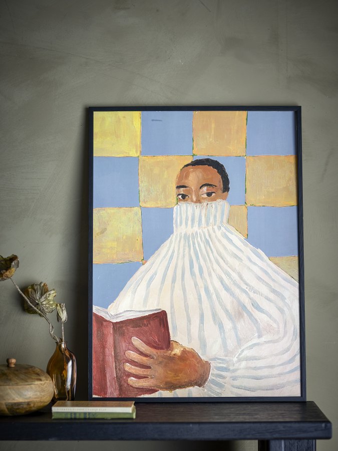 BLOOMINGVILLE Filicia Illustration billede - glas og sort fyrretr (72x52)