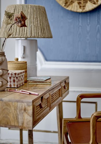 BLOOMINGVILLE Rama bordlampe - jute og hvitt steinty