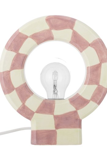 BLOOMINGVILLE Vialini Tischlampe, Rosa, Steingut (L20,5xH23,5xB7 cm)