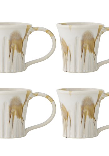 CREATIVE COLLECTION Joseph Becher, Braun, Steingut (D9xH9,5 cm, 4er-Set)