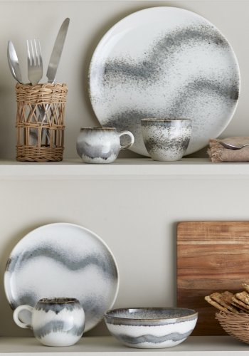 BLOOMINGVILLE Paula Teller, Grau, Steingut