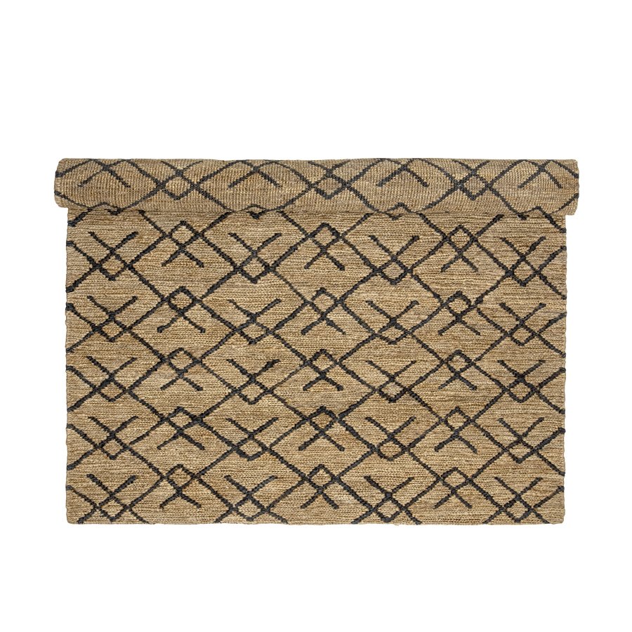 BLOOMINGVILLE Gaya Teppich, rechteckig – natürliche und schwarze Jute (215 x 150)