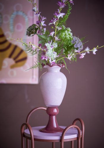 BLOOMINGVILLE Frills Vase, Rosa, Glas (D14xH34 cm)