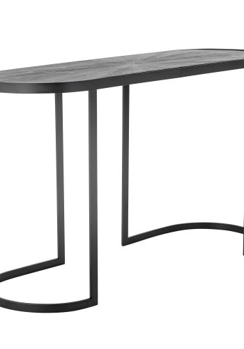 BLOOMINGVILLE Carter konsollbord, ovalt - svart furu og svart metall (110x38,5)