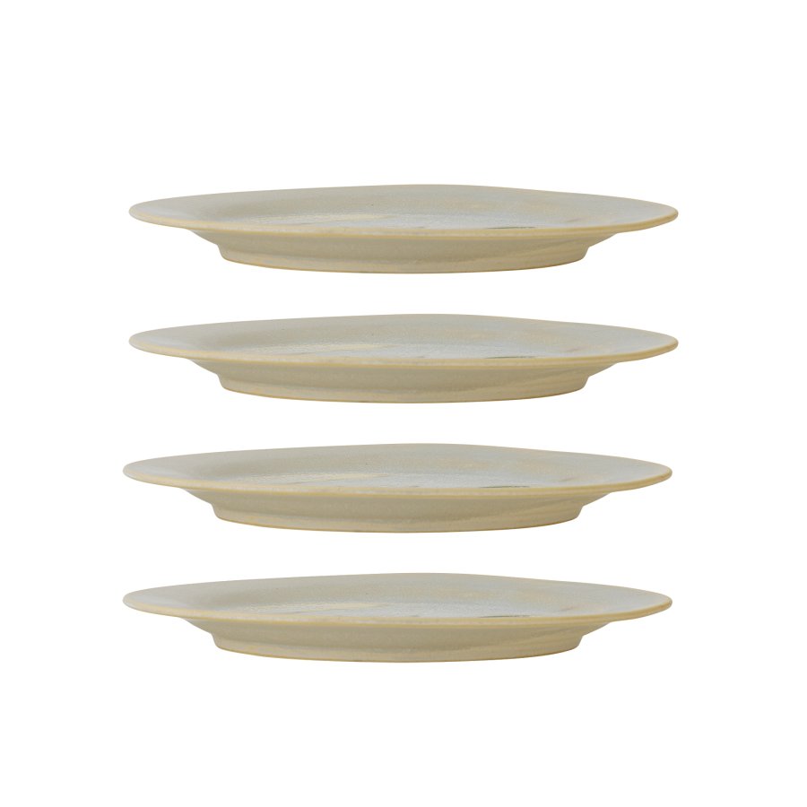 CREATIVE COLLECTION Hadden Teller, Grün, Steingut (T21xH2 cm, 4er-Set)