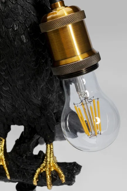 KARE DESIGN Animal Sitting Crow bordlampe - sort polyresin og guld aluminium (H:61cm)