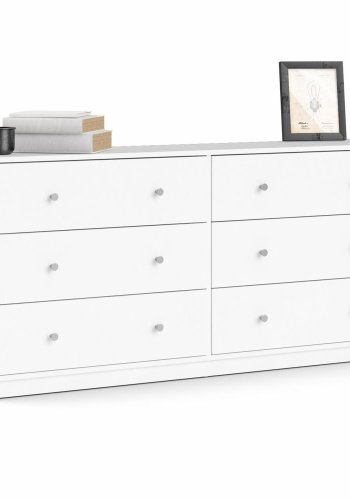 TVILUM May Doppelkommode mit 6 Schubladen - wei�e Folie und Kunststoff