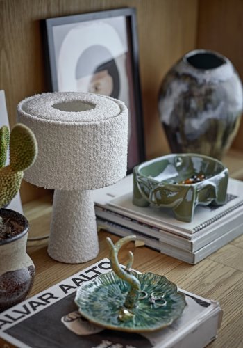 BLOOMINGVILLE Emmie Tischleuchte, Wei, Polyester (T20xH30 cm)