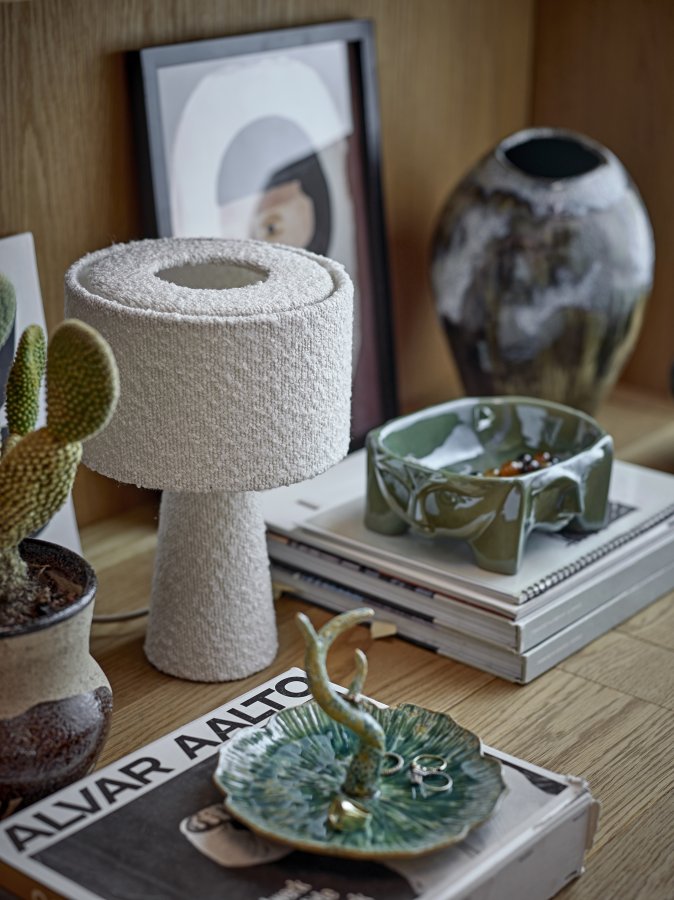 BLOOMINGVILLE Emmie Tischleuchte, Wei, Polyester (T20xH30 cm)