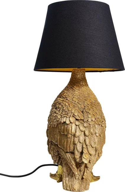 KARE DESIGN Animal Duck bordslampa - svart bomull och guld polyresin